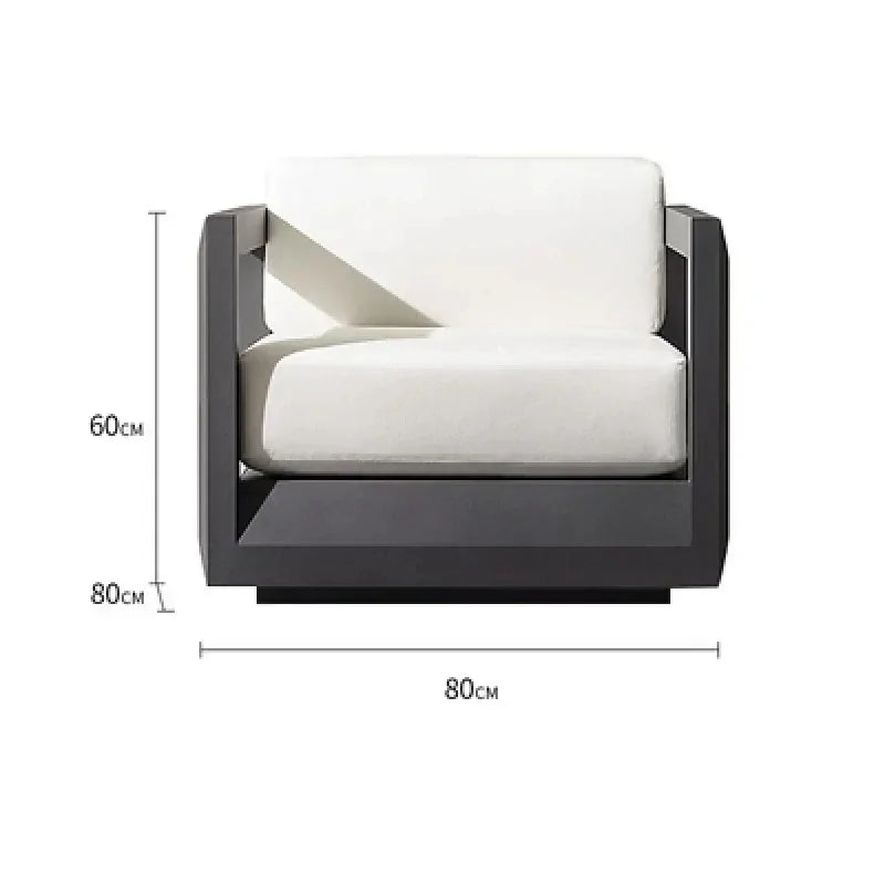 Aluminum Outdoor Sofa Furniture Set Luxury Villa Patio Leisure Sofa Chair