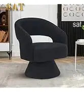 Hot Sales Hot Sales Modern Oversized Swivel Chair Boucle Sherpa Upholstered Barrel Armchair Wood Base White Accent Chair For Liv