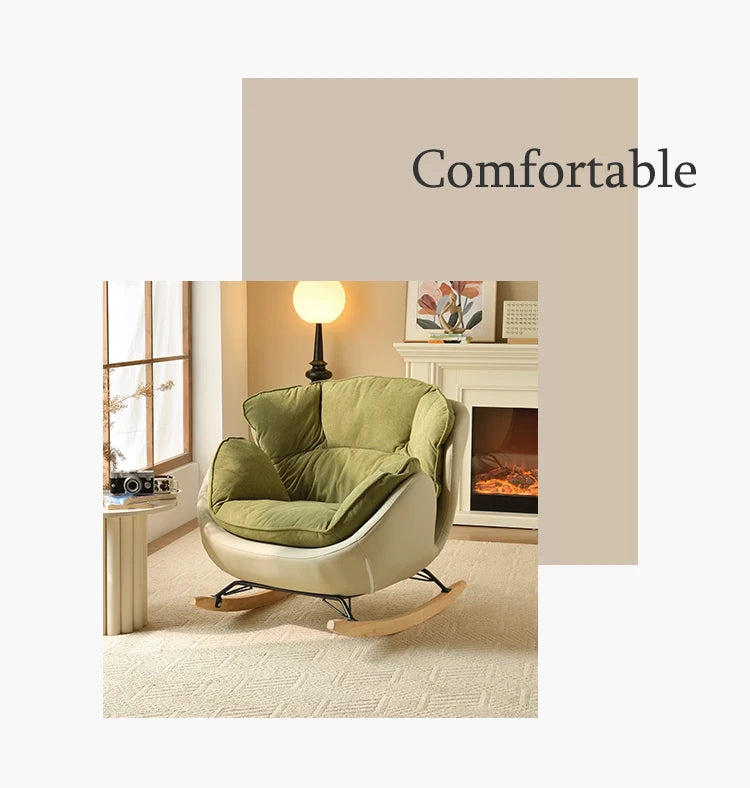 Ergonomic Green Rocking Chairs Living Room Modern Home Furniture Comfortable Meditation Relaxation Muebles Para El Hogar