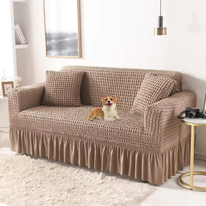 Fabric Skirt 2/3 Seater Sofa Cover 140-230cm Full Package Single Universal Elastic Sofa Slipcovers American Rustic Four Seasons