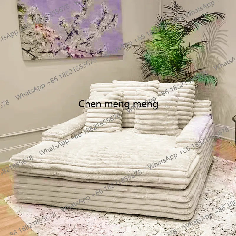 zS173Furniture Living Room Vacuum Compression Washable Corduroy Modern Boneless Couch Sofa Comprimido