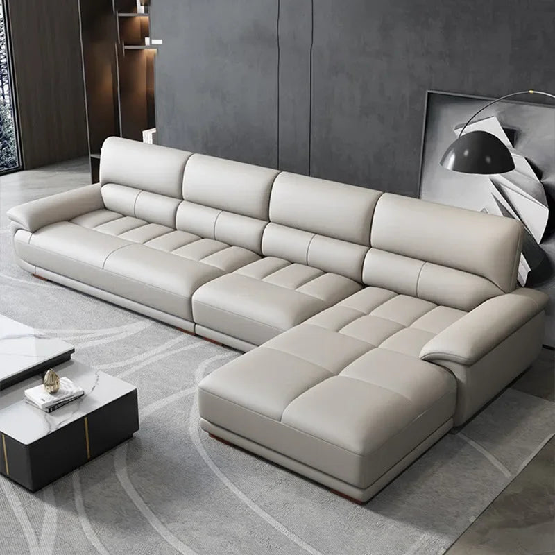 Premium Simple and modern combination imported concubine sofa size apartment living room first layer cowhide leather art sofa