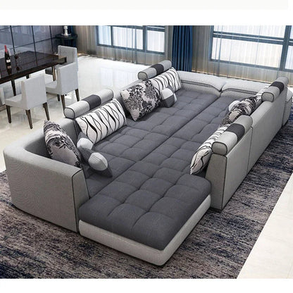 -furniture 7 seater living room  sectional big latex sofa
