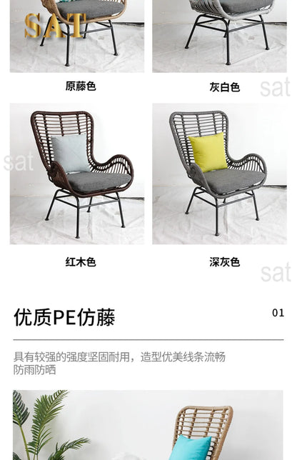 Rattan Patio Furniture Set Outdoor Wicker Bistro Chairs for Garden Use