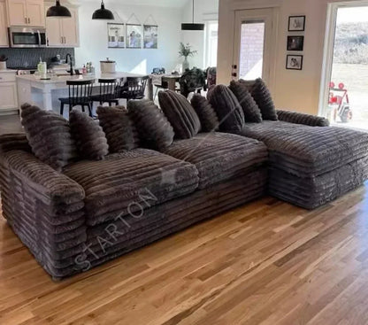 Thick Corduroy Cloud Living Room Sofa Customizable Sofa Extra Wide Suitable for Family Use Vacuum Compression Sofa Furniture