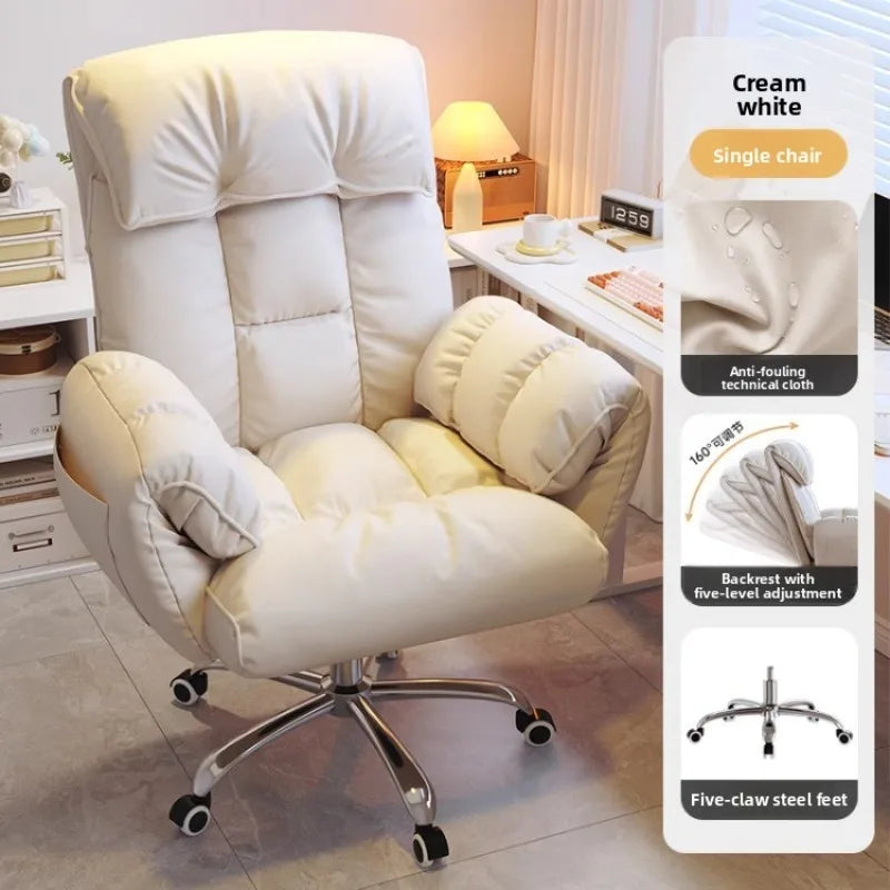Ergonomic Office Chair Comfortable for Long Hours Metal Backrest Reclining Gaming Chair Office Office Chair Gamer Chair Muebles