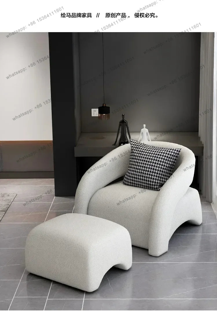 Sofa Esigner Curved Single Houndstooth Couch Nordic Living Room Balcony Leisure Creative Chair Designer