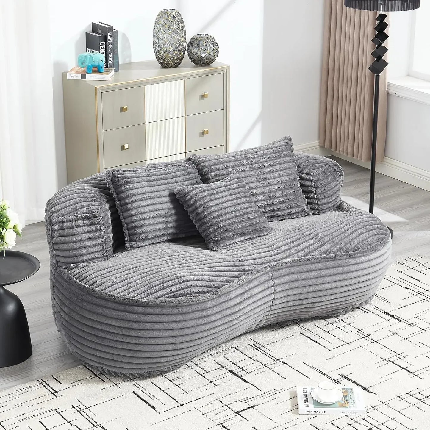 OEM/ODM Compression Sealed Vacuum Package Living Room Bedroom Memory Foam Lazy Sofa Bean Bag Couch