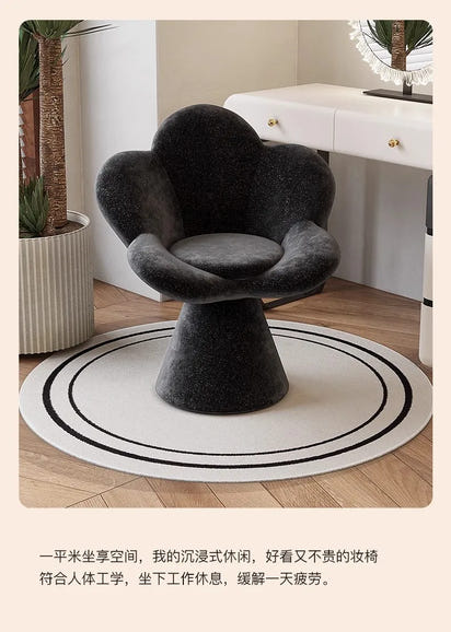 Creative Petals Vanity Stool Creamy Makeup Chair for Girl Modern Nail Salon Seat with Backrest Girly Aesthetic Bedroom Furniture