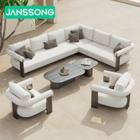 Metal Poolside Furniture Outdoor Garden Sofas Luxury Couches Set Modern Aluminum L Shape Sofa Outdoor Sofa Set Garden Furniture