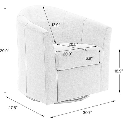 Swivel Accent Chair Armchair, Modern Round Single Sofa Seating Comfy Reading Barrel Chairs for Living Room Bedroom (Beige, Set o