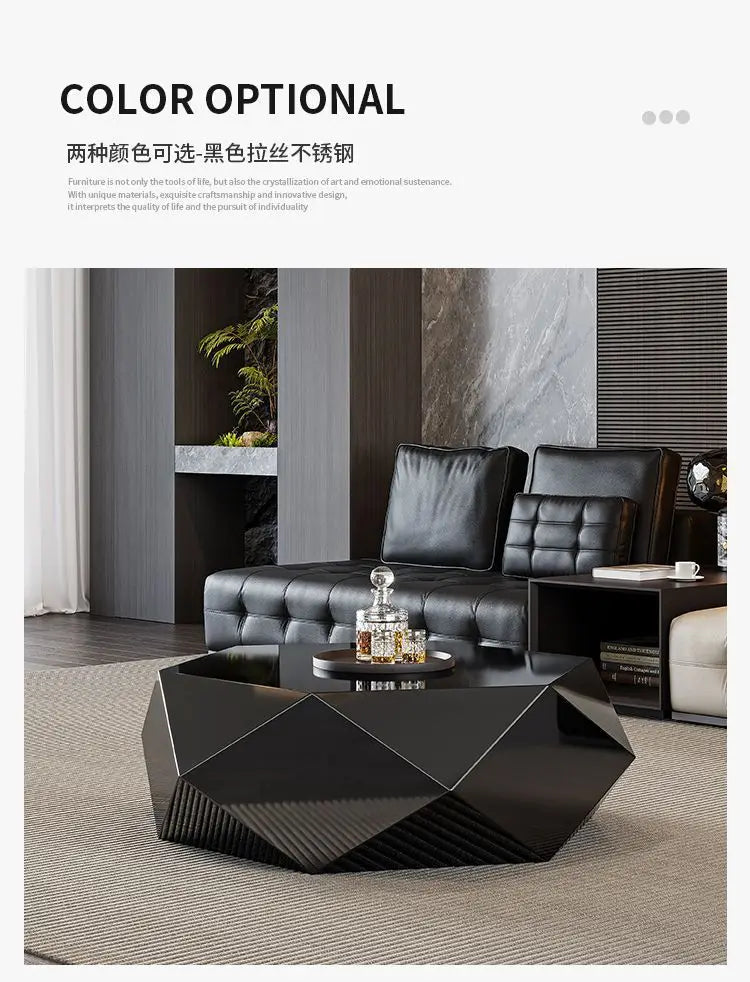 Italian Minimalist gold Diamond Coffee Table High-End Small Apartment Modern Simple Irregular Light Luxury Living Room