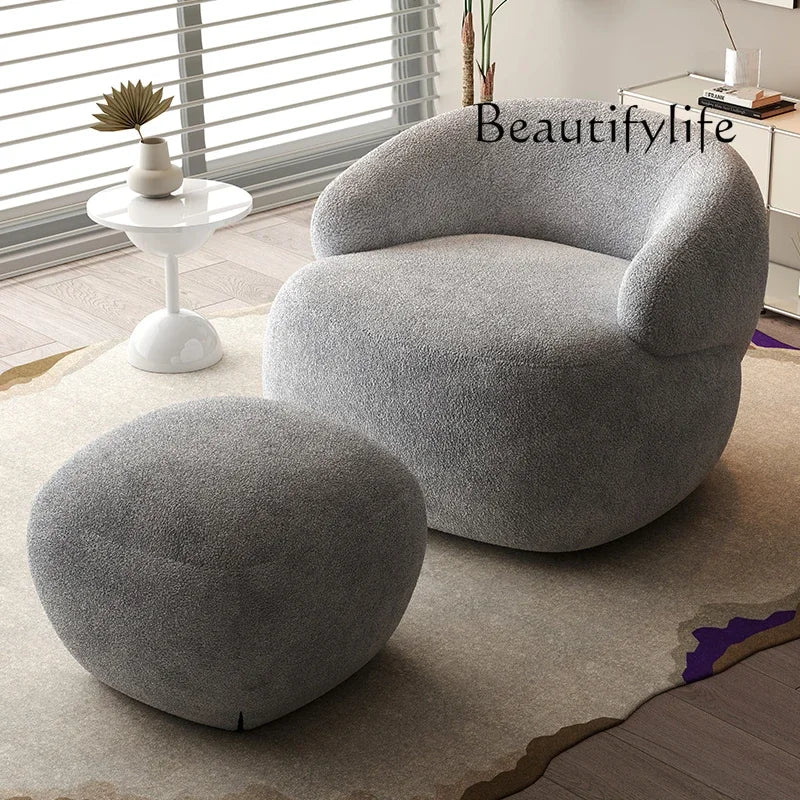 Italian light luxury fabric rotating leisure chair balcony single Nordic modern minimalist designer living room sofa