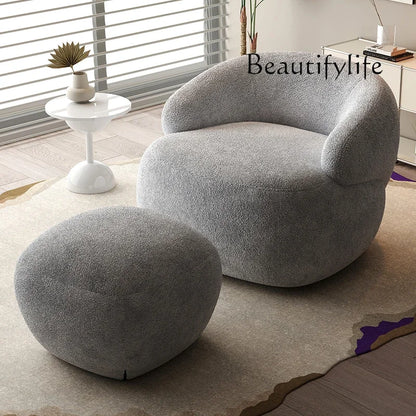 Italian light luxury fabric rotating leisure chair balcony single Nordic modern minimalist designer living room sofa