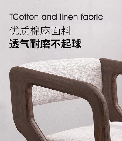 Walnut solid wood chair high value ins style book desk chair living room study back chair simple dining