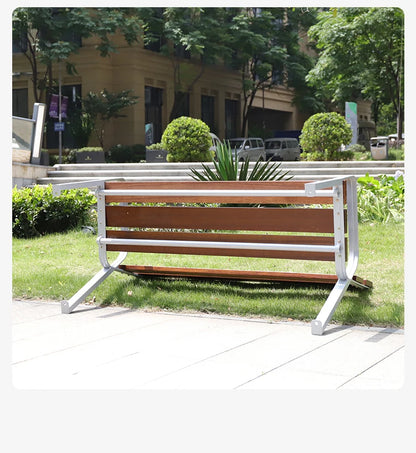 Customized New Design Solid Wood Memorial Outdoor Bench with Armrests High Quality Town Park Garden Street Waiting
