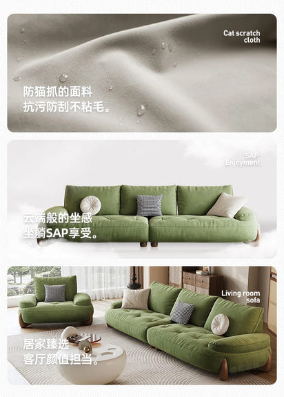 Luxury Green Living Room Sofa Modern Nordic Design Reclinable Sectional Muebles De Sala Stylish Home Furniture Decorr Space
