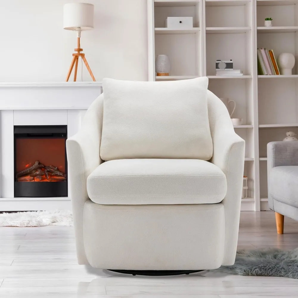 Swivel Accent Chair, Living Room Chair Upholstered 360° Swivel Chair Modern Reading Armchair for Bedroom/Office/Nursery,