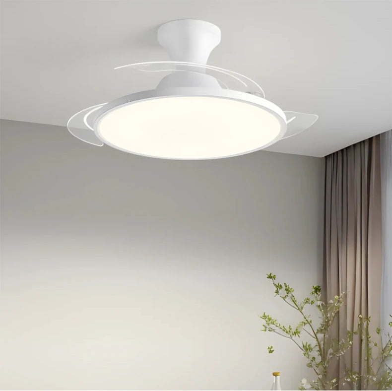 Ultra Thin Ceiling Fan lamps Retractable Fan Blade with Remote Control Fan for Room Bedroom Living Room Led Lighting AC95-260V