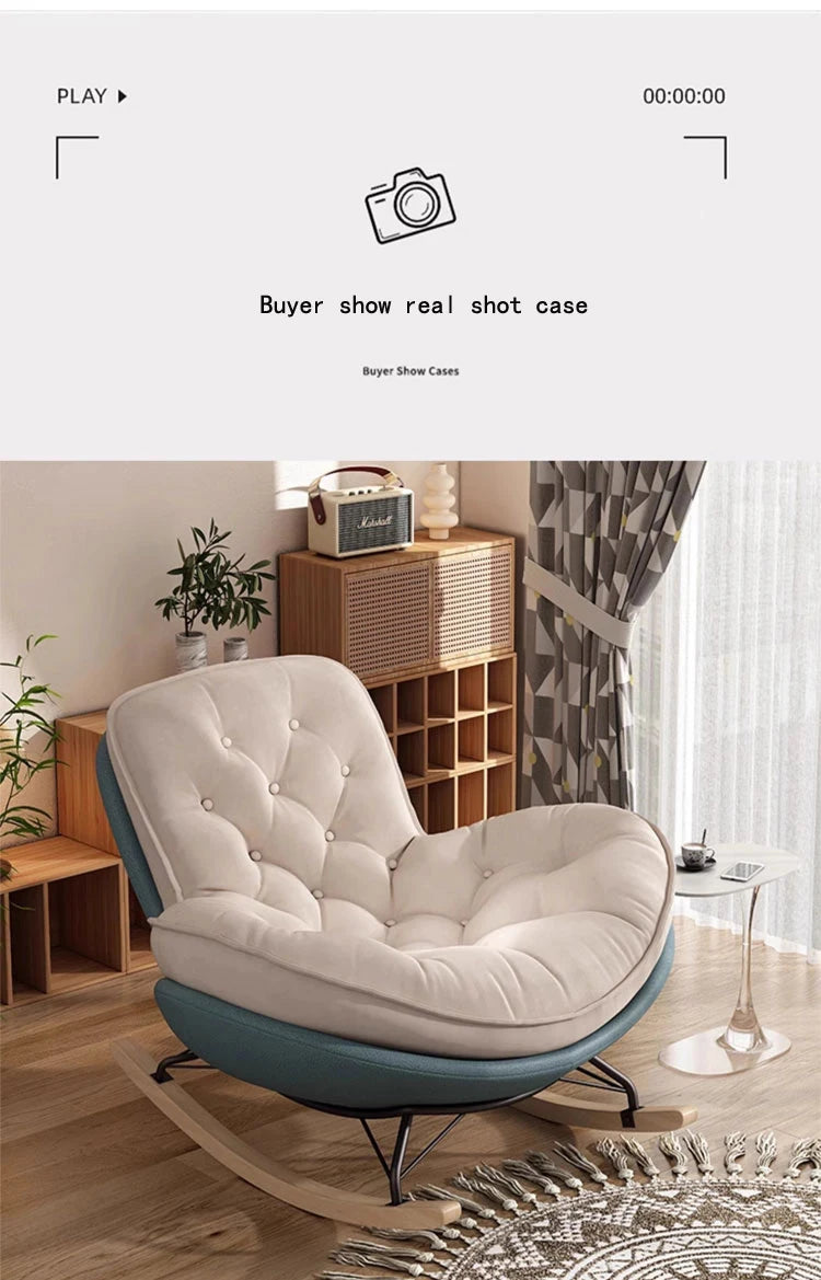 Lazy Sofa Rocking Chair Bedroom Lounge Chair Carefree Adult Living Room Single Balcony Leisure Rocking Chair Recliner Chairs
