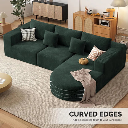 Modular Sectional Sofa L-Shape Deep Seat Comfy Living Room Bedroom No Assembly 1PCS,Customized