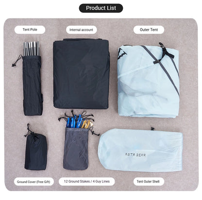 2 Person Ultralight Backpacking Tent Waterproof 3000mm 10D Nylon Double Layer Windproof Tent Camping Hiking Trekking Outdoor