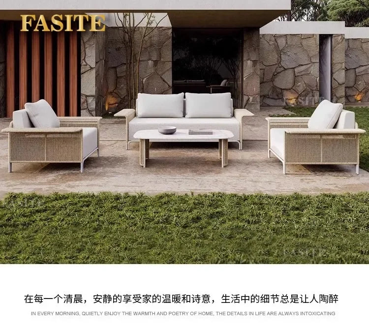 Outdoor Sofa Rattan Courtyard Garden Waterproof and Sunscreen Villa Sofa Simple Combination Rattan Furniture