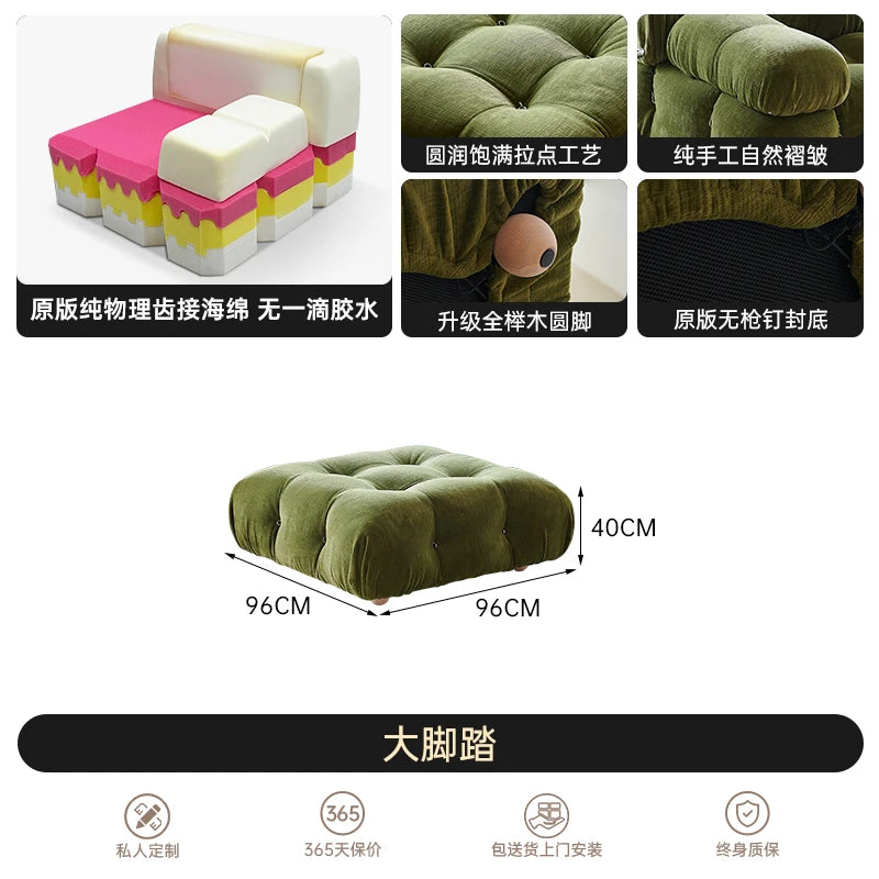 Modern Modular Fabric Sectional Sofa for Small Living Rooms