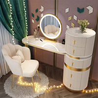 Bedroom Italian Light Luxury Dressing Table Wind Storage Cabinet One Small Apartment Makeup Dresser