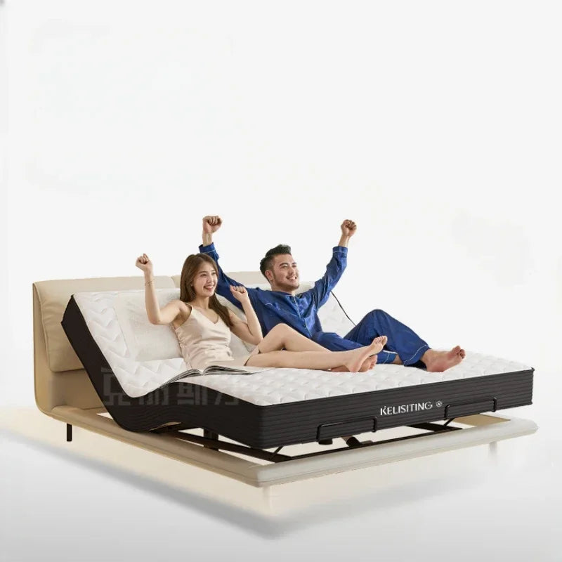 Elegant Modern Double Bed Luxury Upholstered Comferter Adults Bed Adjustable Electric Cama Box Casal Bedroom Furniture