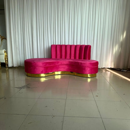 Light luxury flannel three-person sofa designer beauty salon clubhouse reception leisure modern curved sofa