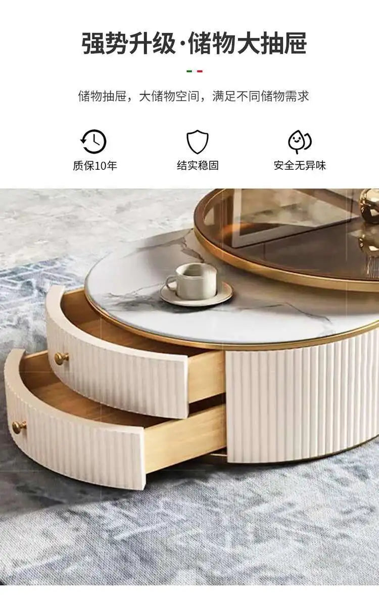 Nordic Luxury Coffee Tables Living Room Korea Beautiful Cute Side Table Marble Effect Glass Mesa De Centro De Sala Furniture