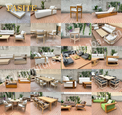 modern luxury extra deep conversation burma modular sectional teak patio outdoor furniture set