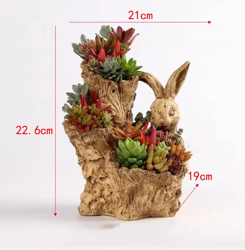 American Broken Root Shape Succulent Resin Flower Pot Outdoor Balcony Furnishing Crafts Garden Villa Vase Ornaments Decoration