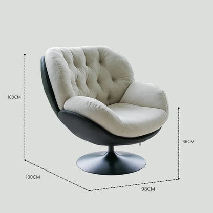 Ergonomic Reclining Chair for Living Room, Grey Nordic Style, Back Support, Rotating Footrest, Luxury Decoration