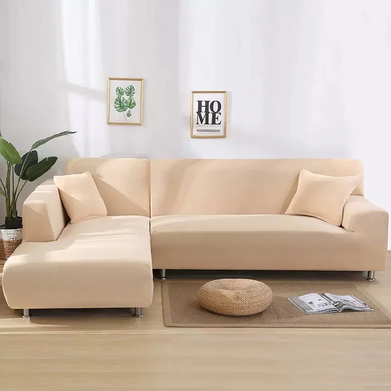 Elastic Solid Color Sofa Cover for Living Room All-inclusive Spandex Couch Cover Sectional Furniture Slipcover 1/2/3/4 Seater