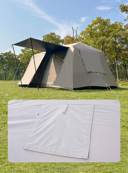 Oxford Cloth Beach Tent Rainproof Sunproof Ventilation Nature Hike Family Travel Shelter Tent Large Space Camping Supplies Tents