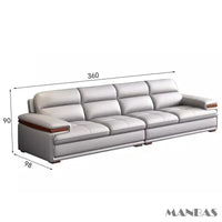 Premium Italian Genuine Leather Sofa for Living Room, Nordic Modern Elegant Sectional Couch Set