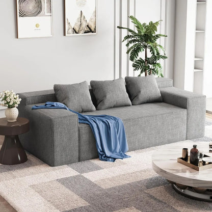 Modular Sectional Sofa, Corduroy Lounge Sofa with Movable Cushions, Modular Couch for  Living Room, Bedroom, Apartment