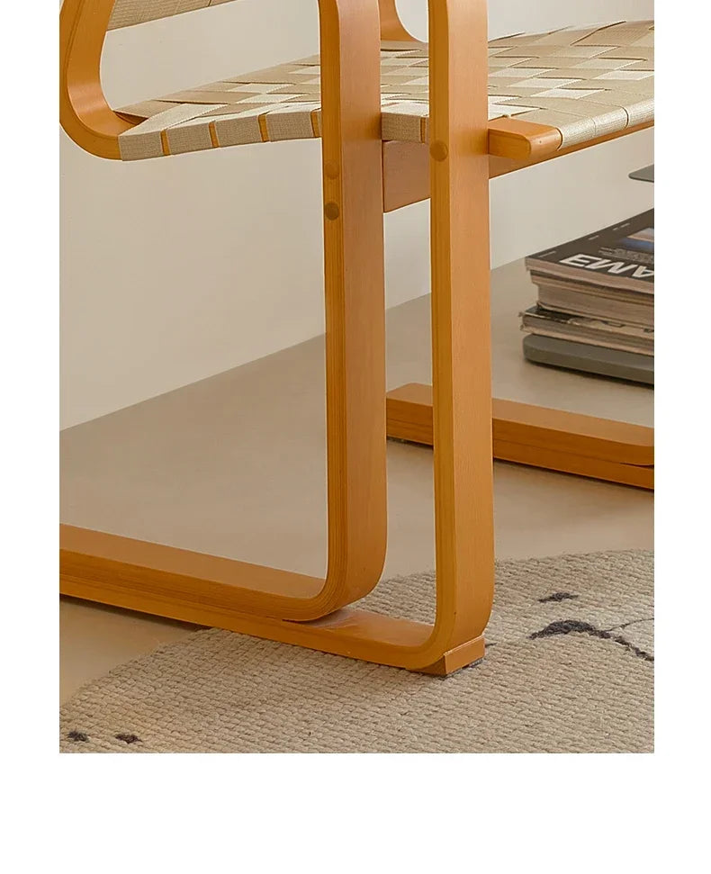 xxqArmrest Dining Chair Mid-Ancient Woven Chair Retro Desk Office Computer Chair