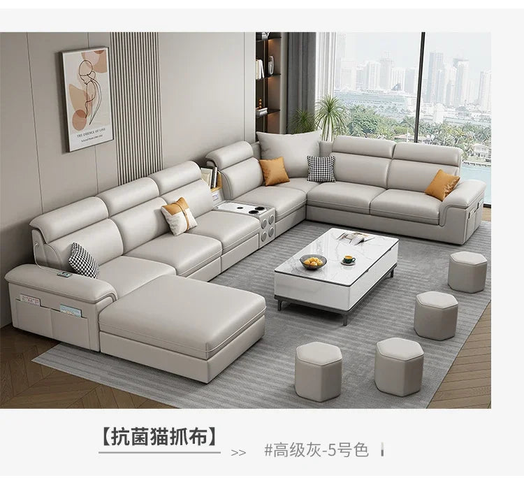 Minimalist Leather Frame Sofa Gaming Background Modular Sleeper Sofa Modern Recliner Lounge Lazy Women Divano Lounge Furniture