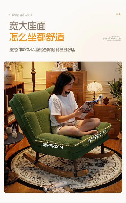 Nordic Office Recliner Chair Fluffy Lounger Comfortable Floor Recliner Chair Bedroom Rocking Chaise Lounge Hotel Furniture