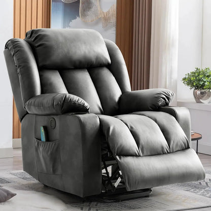 Leather Power Lift Recliner Chair for Elderly Cream Customized Comfortable Living Room Furniture Home Health Care Equipment