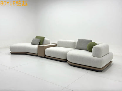 Cream curved sofa set luxury modular combined sofa