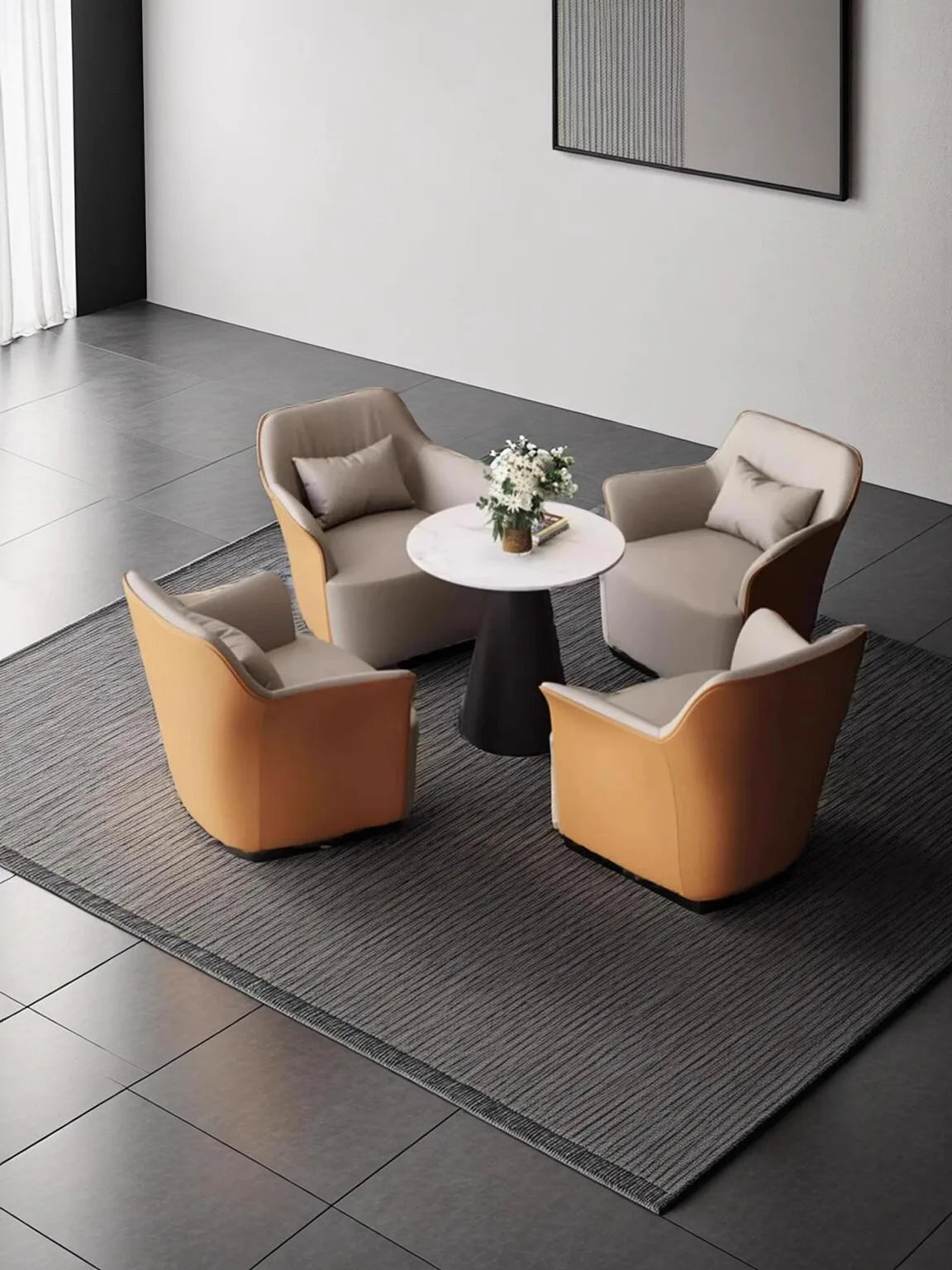 Italian style, light luxury, sofa chair, business, reception, rotating