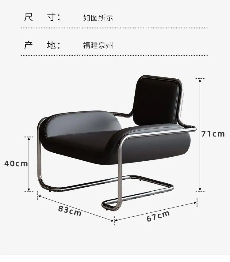 stainless steel special-shaped convex chair light luxury minimalist living room reception leisure single sofa chair
