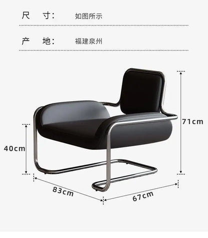 stainless steel special-shaped convex chair light luxury minimalist living room reception leisure single sofa chair