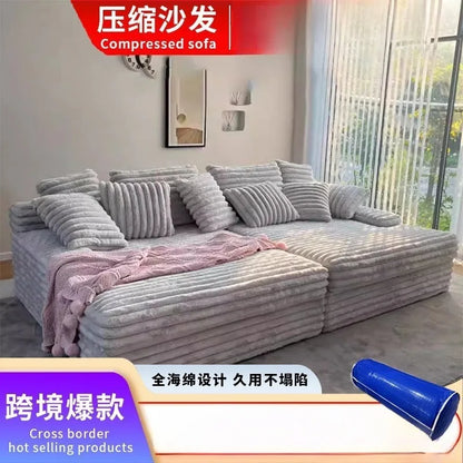 Simple sofa lazy wind small apartment living room leisure bedroom balcony vacuum compression sofa bed