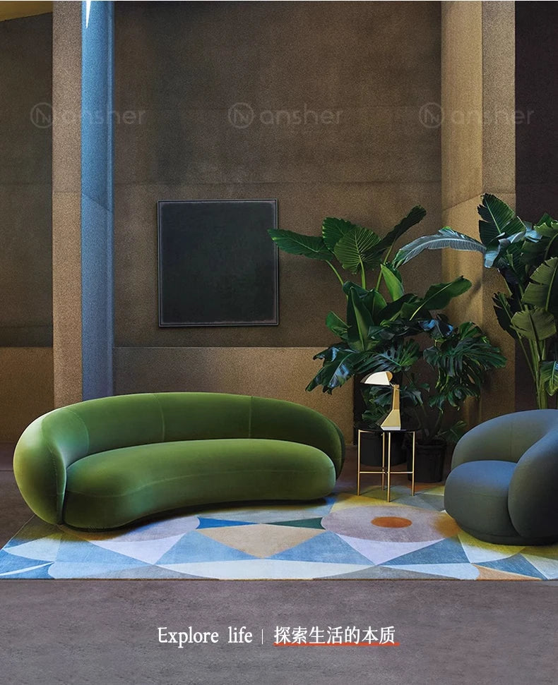 Cashew sofa Nordic light luxury modern simple living room fabric sofa combination straight row sofa