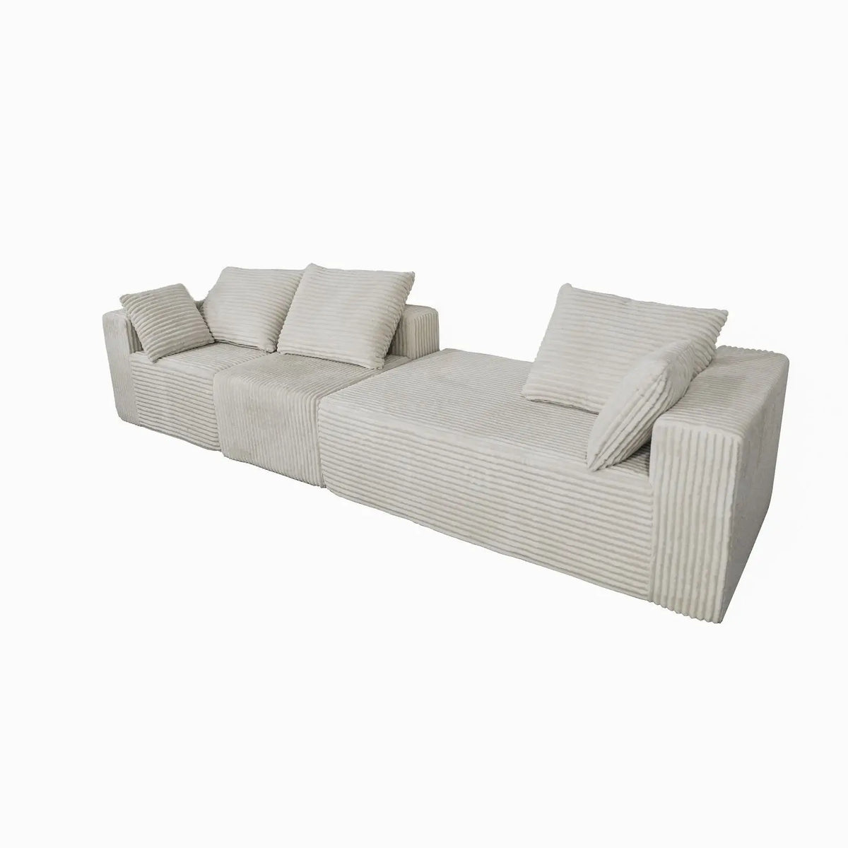 Beige Corner Combination Sectional Sofa Bed High-Density Sponge Soft Plush Fabric Multiple Combinations Available